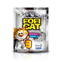Arena sanitaria para gato aglomerante bentonita foficat carbón activado 5kg