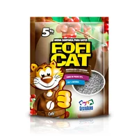 Arena sanitaria para gato aglomerante absorbente bentonita foficat café 5kg