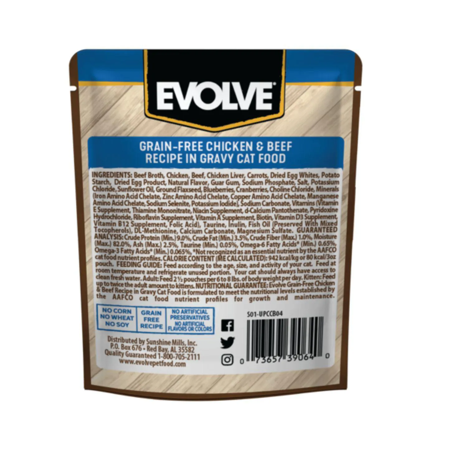 Evolve Cat Grain Free Pouche Pollo Y Res 3 Oz -