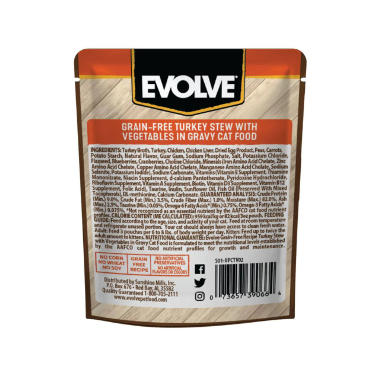 Cat Grain Free Pouche Pavo Y Vegetales 3 O