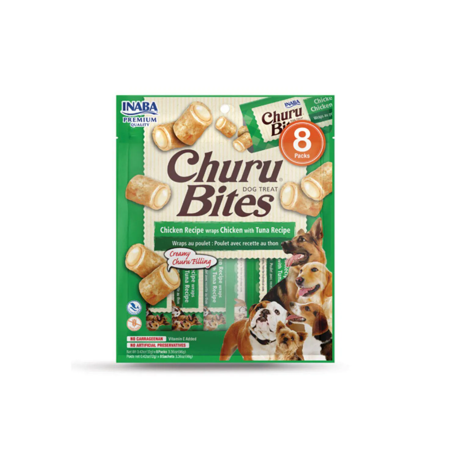 Inaba Dog Snack Churu Bites Pollo Wraps 8 Pieza