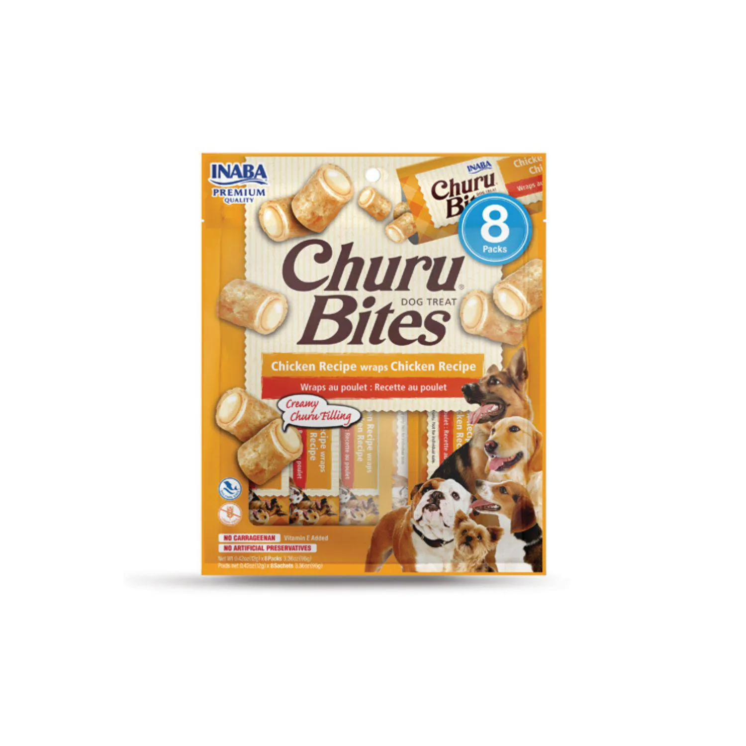 Inaba Dog Snack Churu Bites Pollo Wraps 8 Pieza