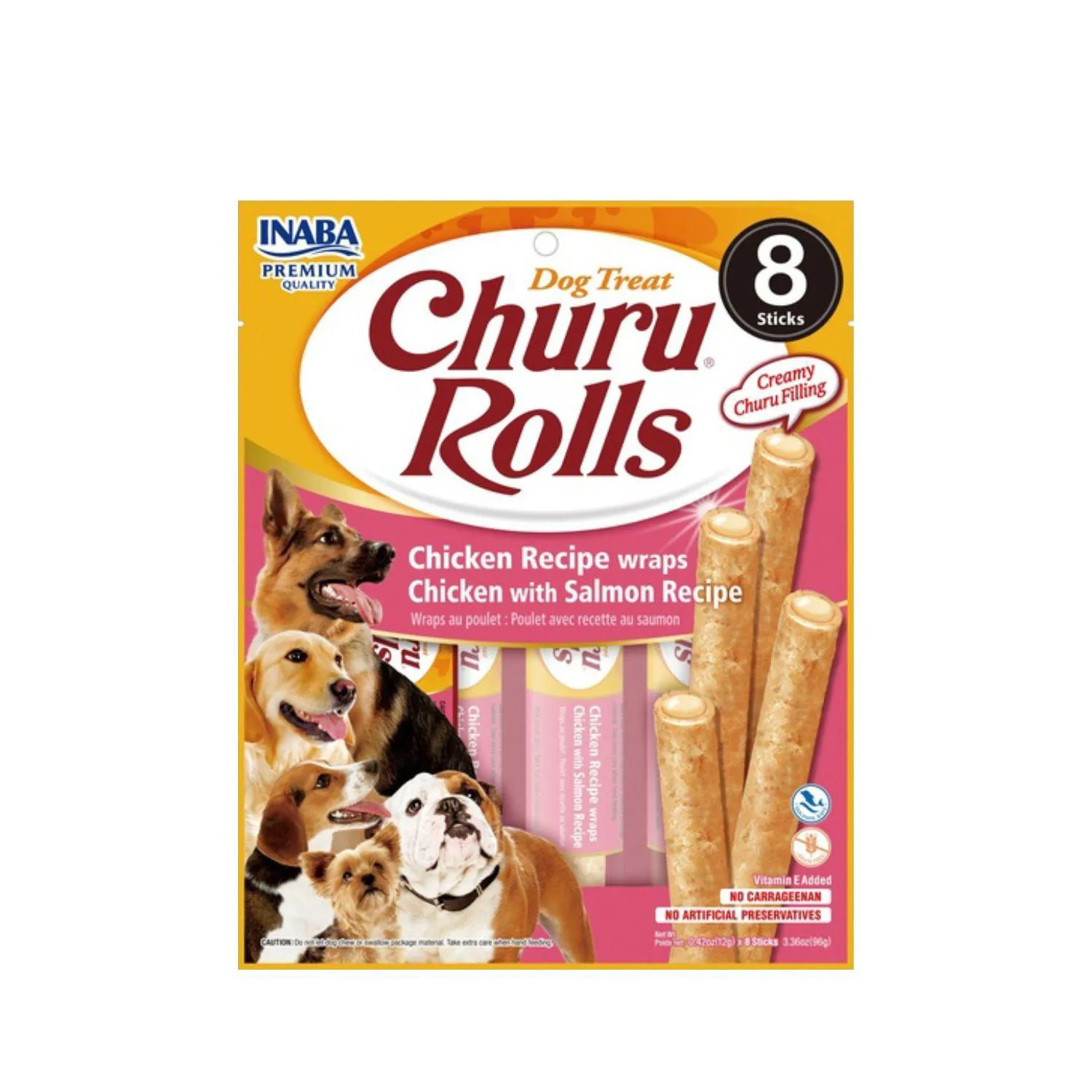 Inaba Dog Snack Churu Rolls 8p Chicken With Sal