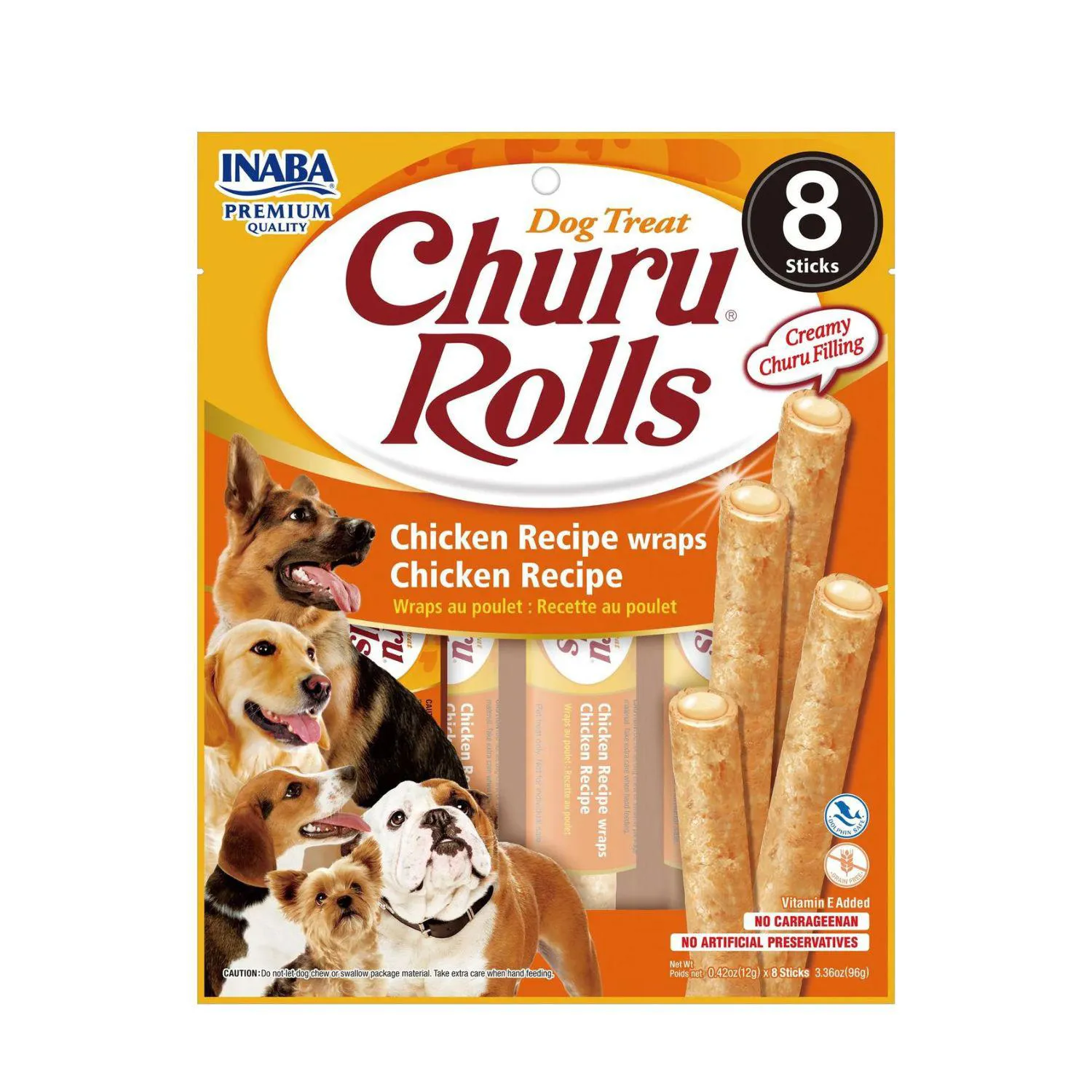 Inaba Dog Snack Churu Rolls 8p Chicken 96 Gr