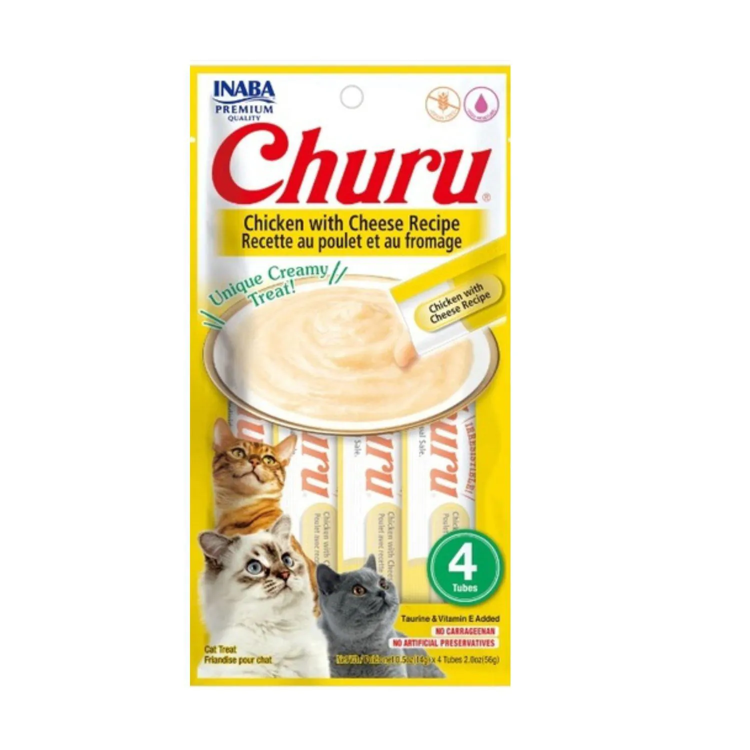 Inaba Cat Snack Churu 4 Piezas Chicken With Che