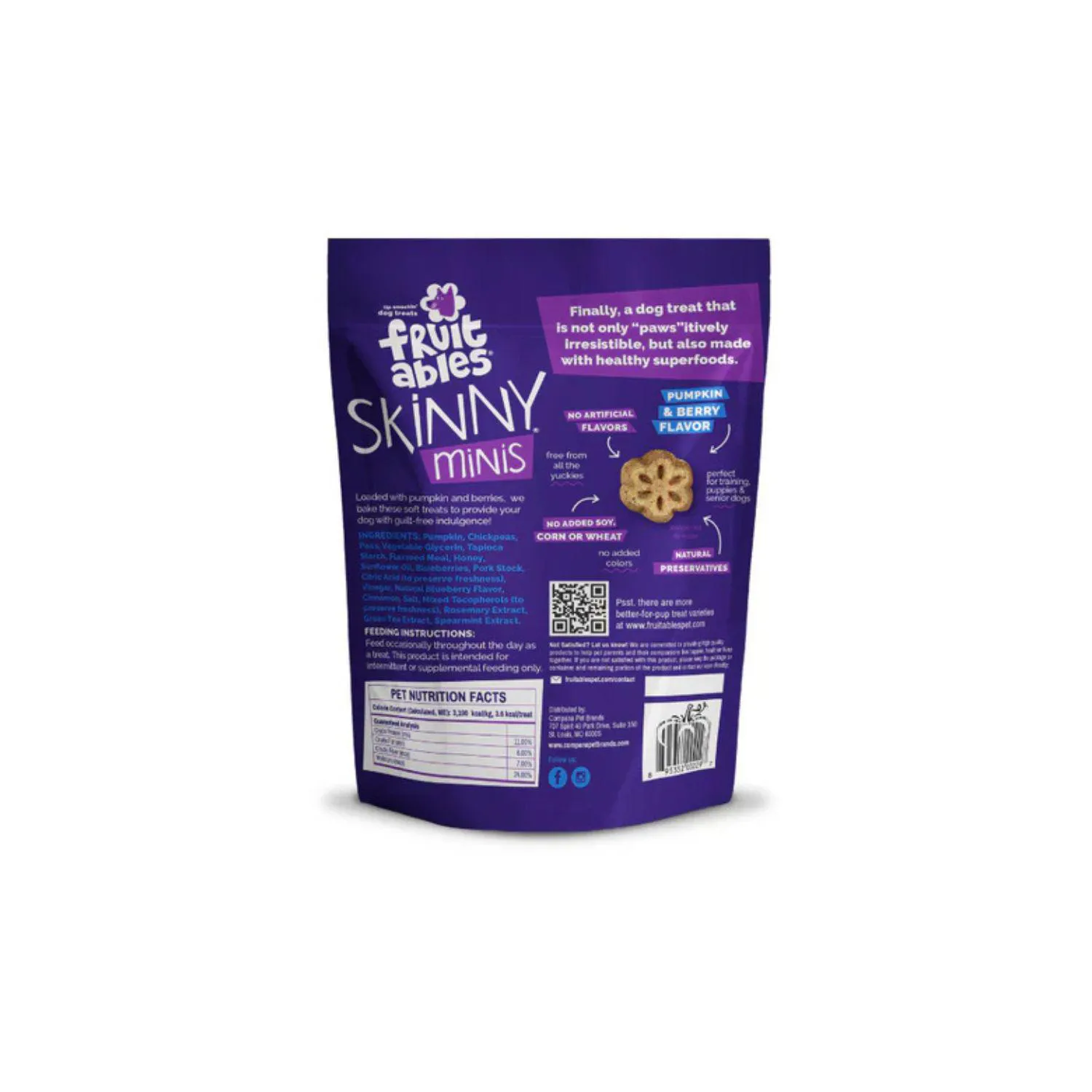 Fruitables Dog Snack Skinni Minis Calabazayaran