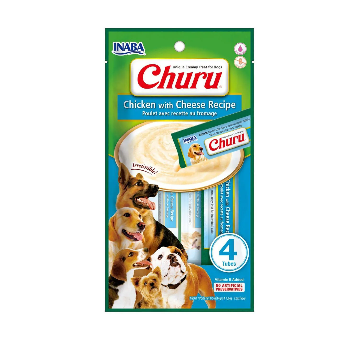 Inaba Dog Snack Churu 4 Piezas Chicken With Che