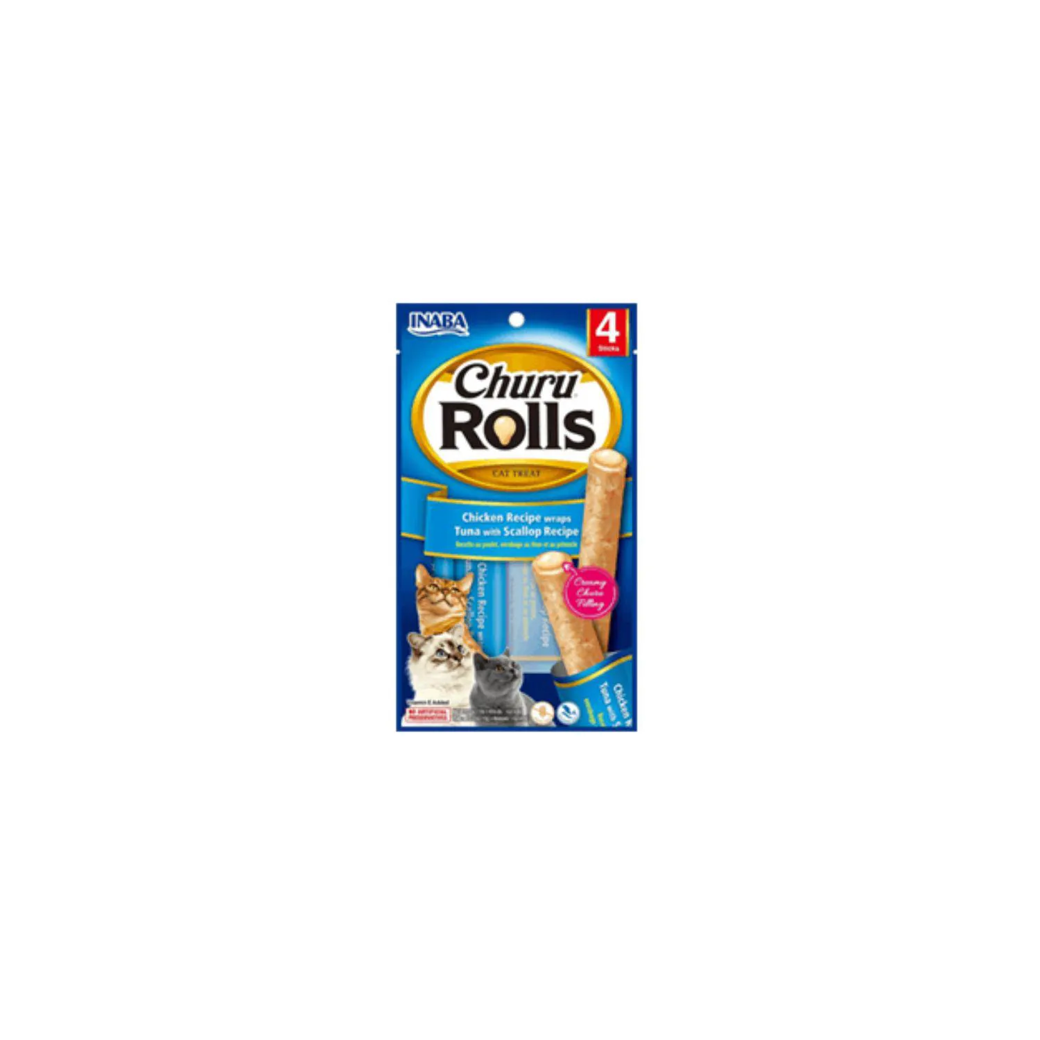 Inaba Cat Snack Churu Rolls 4p Chicken Recip