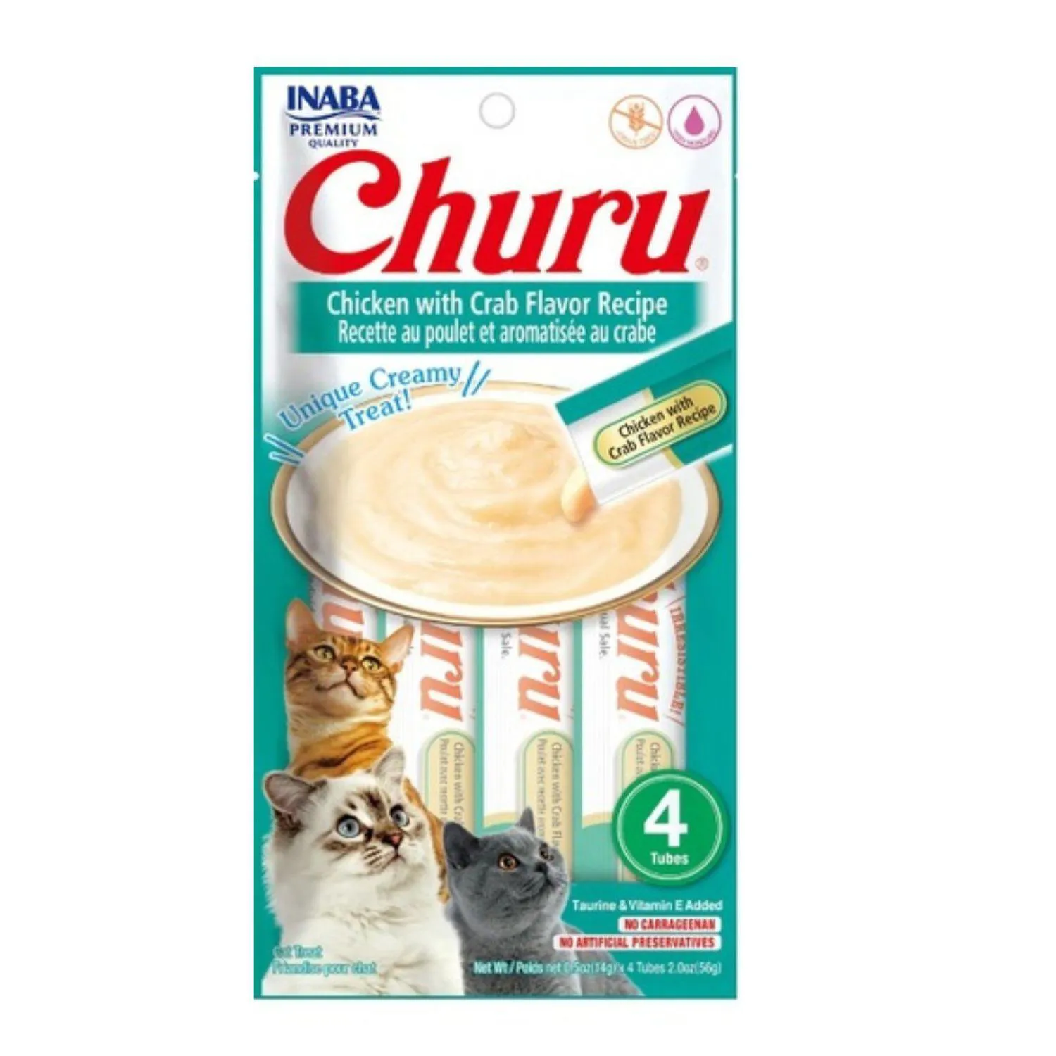 Inaba Cat Snack Churu 4 Piezas Chicken With Cra