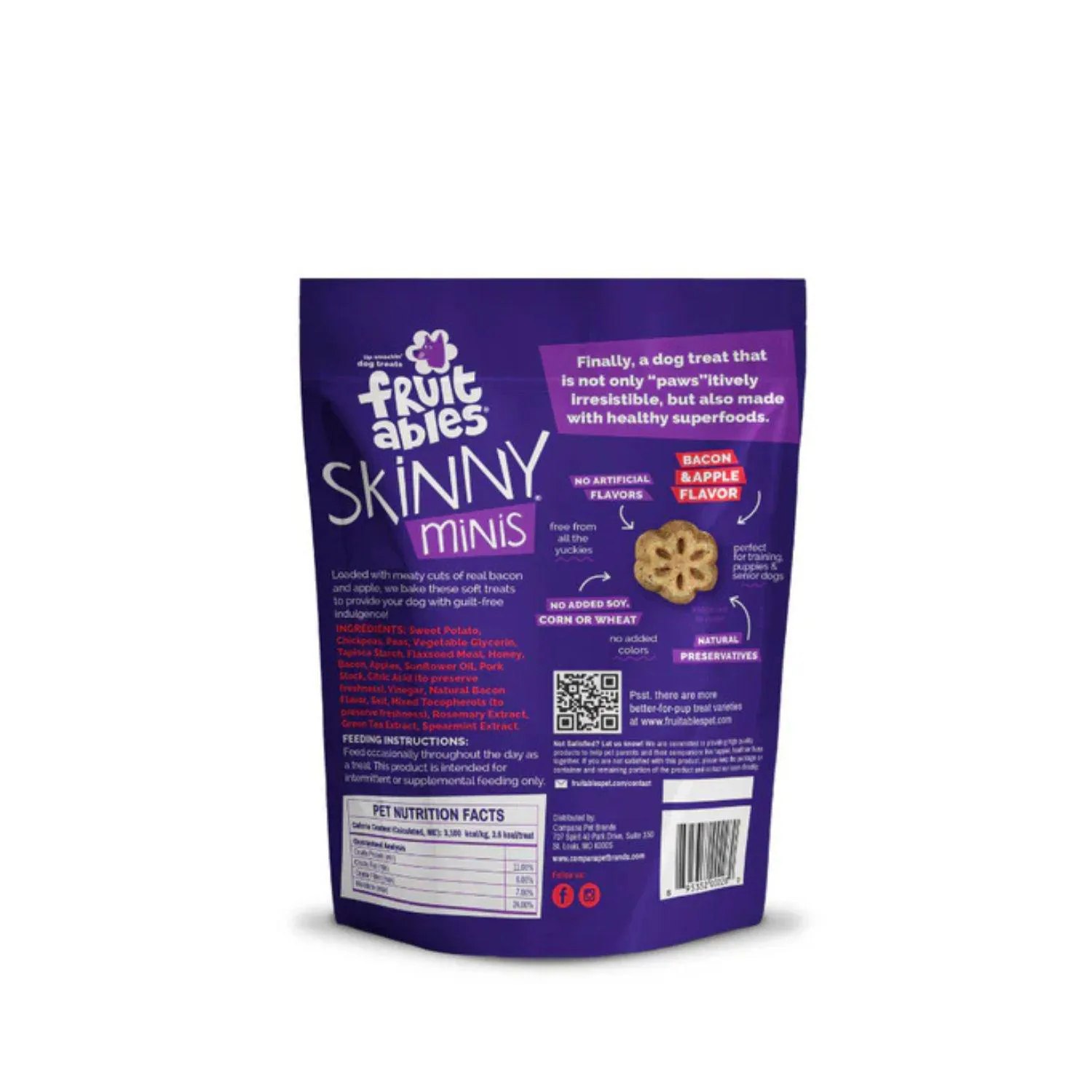 Fruitables Dog Snack Skinni Minis Manzanaytocin