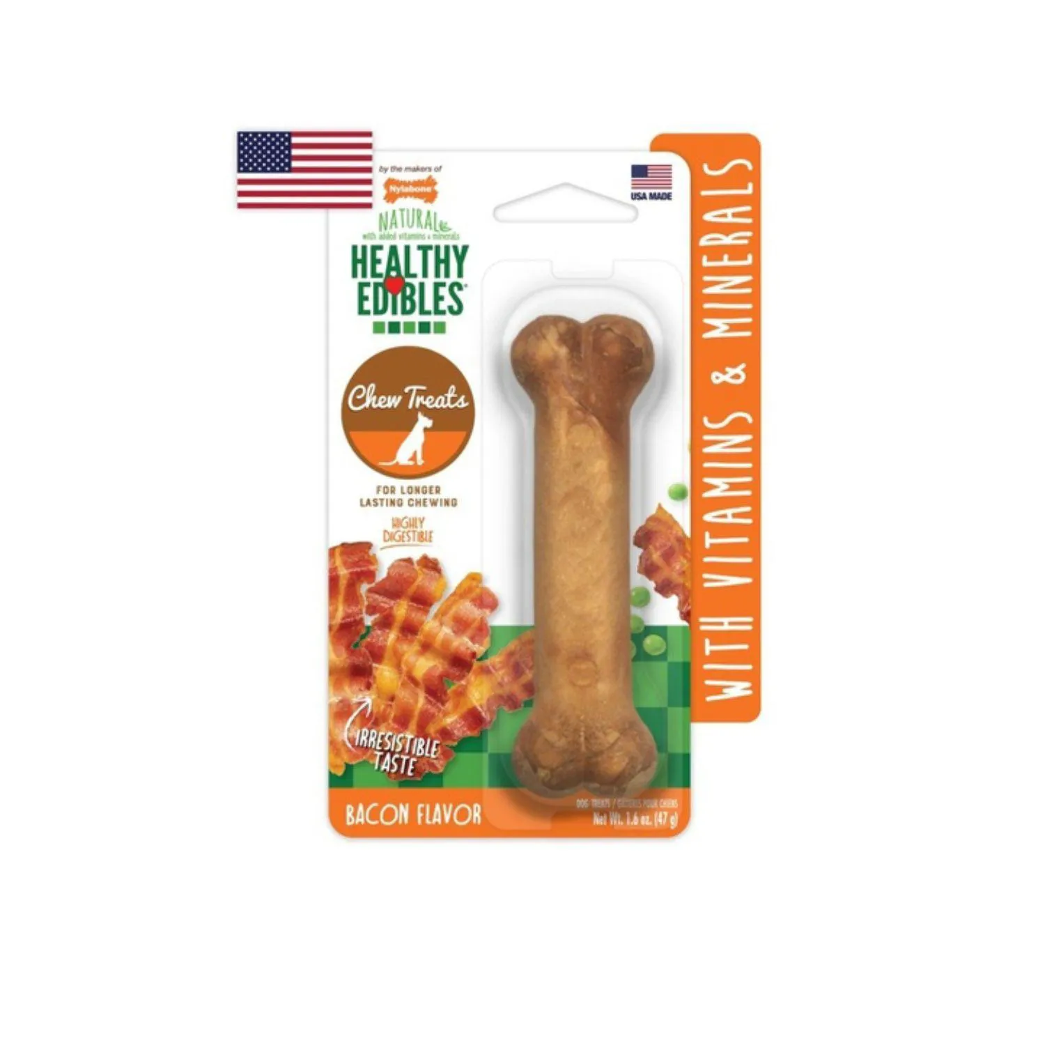 Nylabone He Dog Snack Longer Lasting Bacon 1und