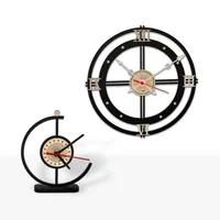 Set x 2 Und Reloj de Pared Memorial Dia 30cm Negro y Reloj de Mesa Elegance Dia 20cm Negro