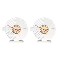 Set x 2 Und Reloj de Mesa Suprem Dia 20cm Blanco