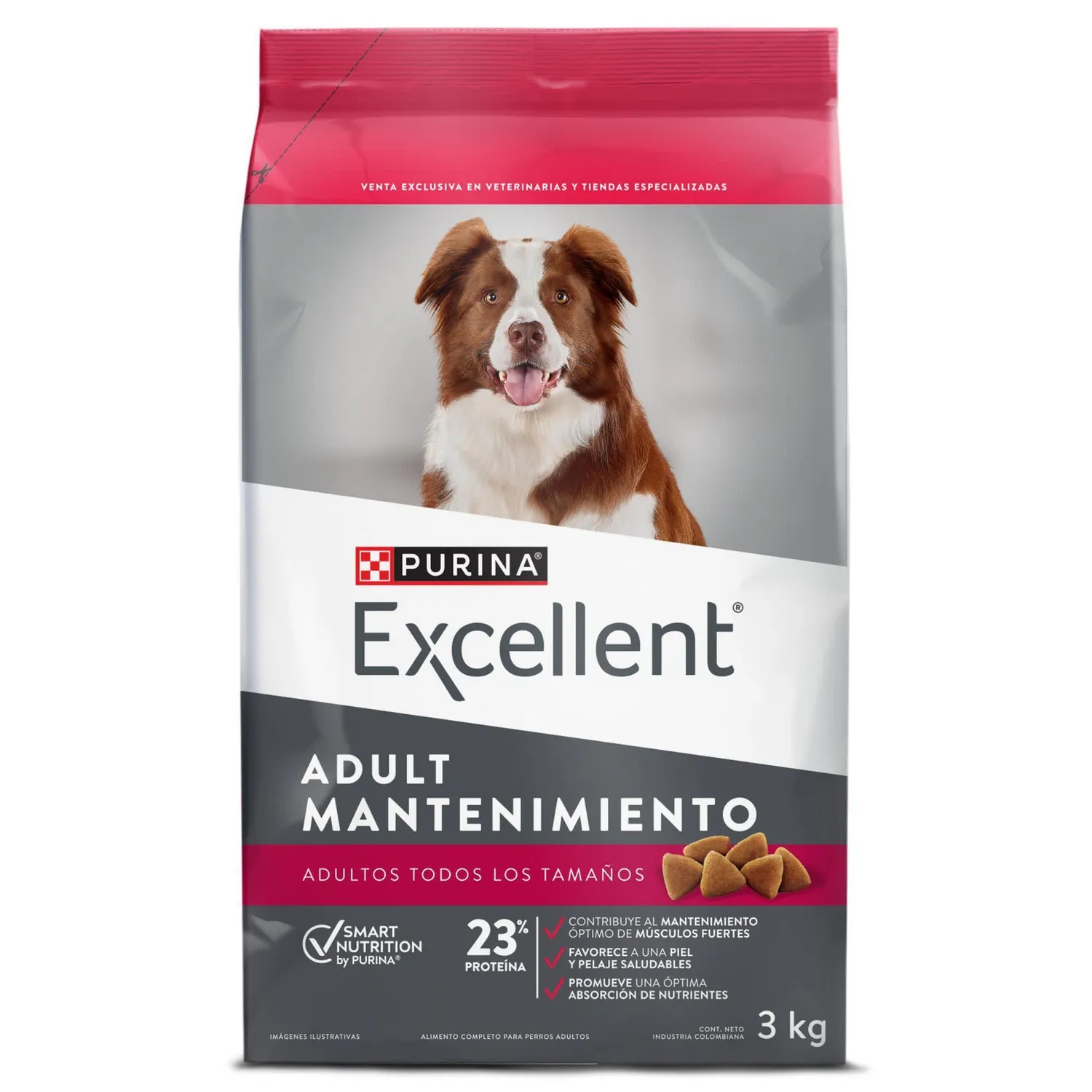 Comida Seca Para Perro Adulto Excellent Mantenimiento Sabor A Pollo/Carne 3kg