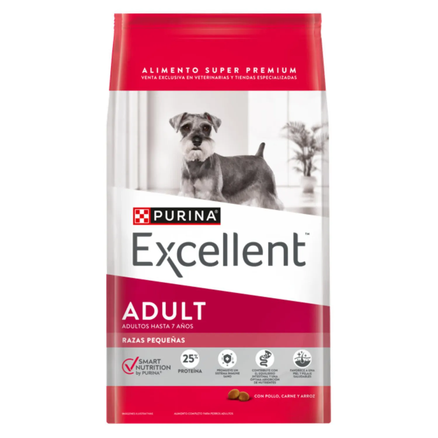 Comida Seca Para Perro Adulto Excellent Raza Pequeña Sabor A Pollo/Carne 3kg