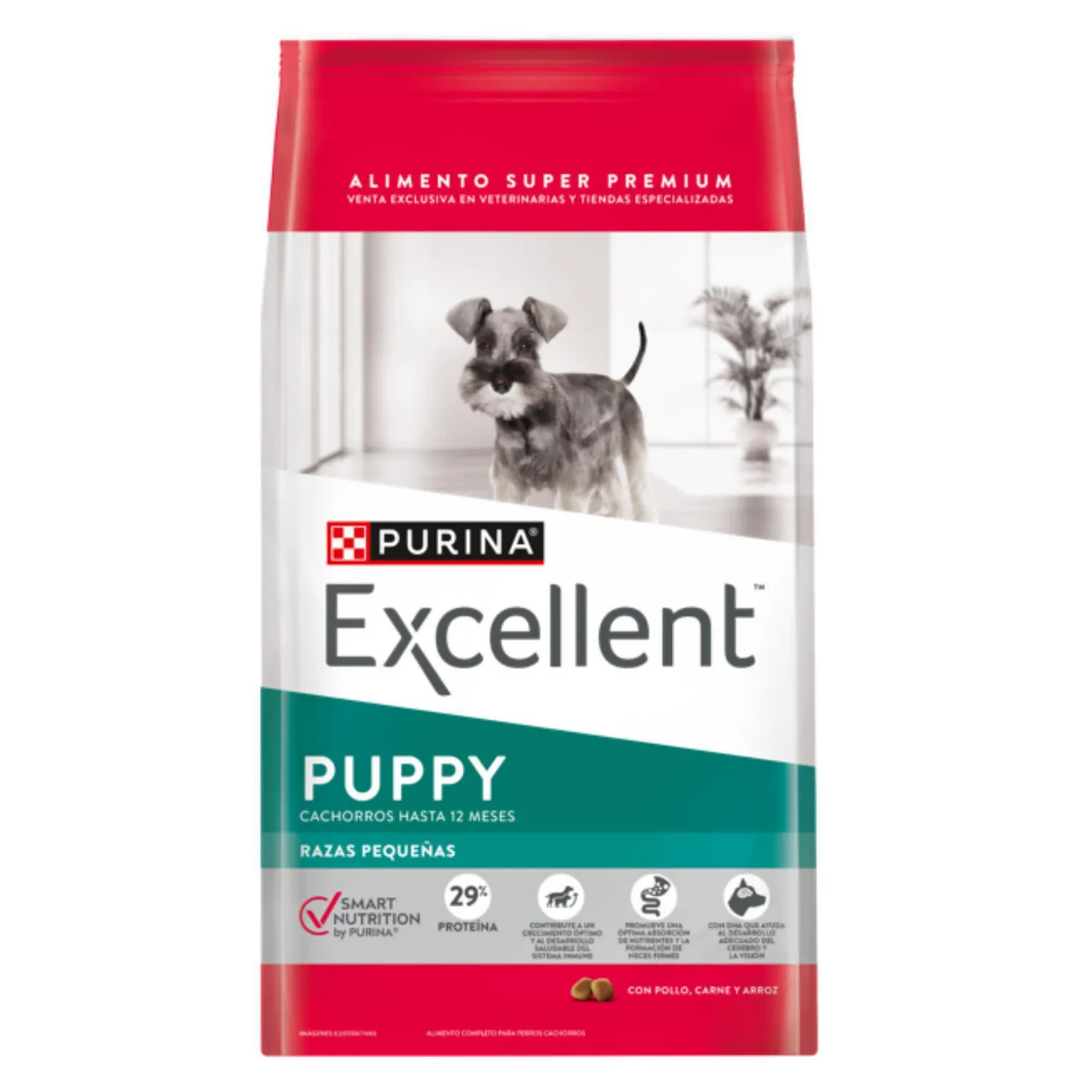 Comida Seca Para Perro Cachorro Excellent Raza Pequeña Sabor A Pollo/Carne 3kg