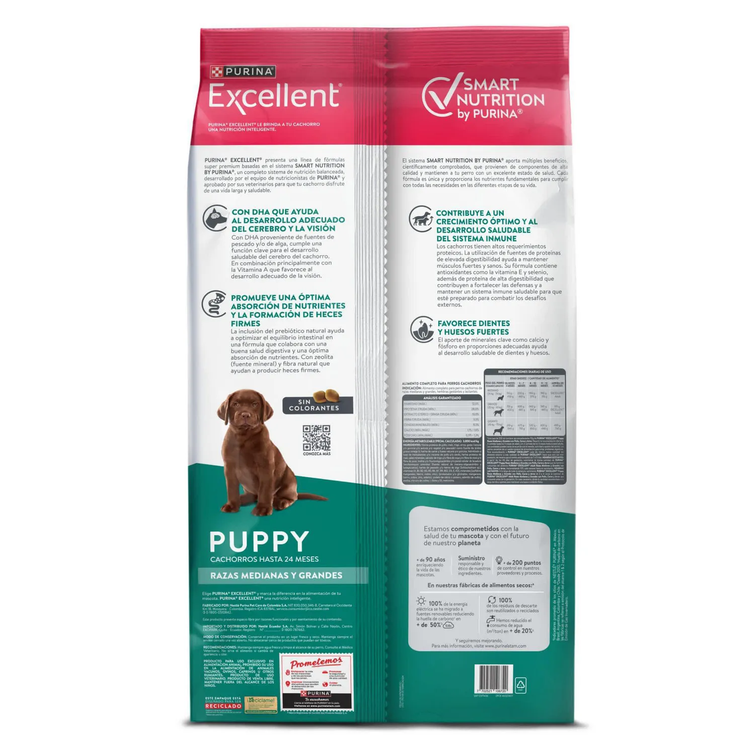 Comida Seca Para Perro Cachorro Excellent Raza Mediana Sabor A Pollo/Carne 17kg