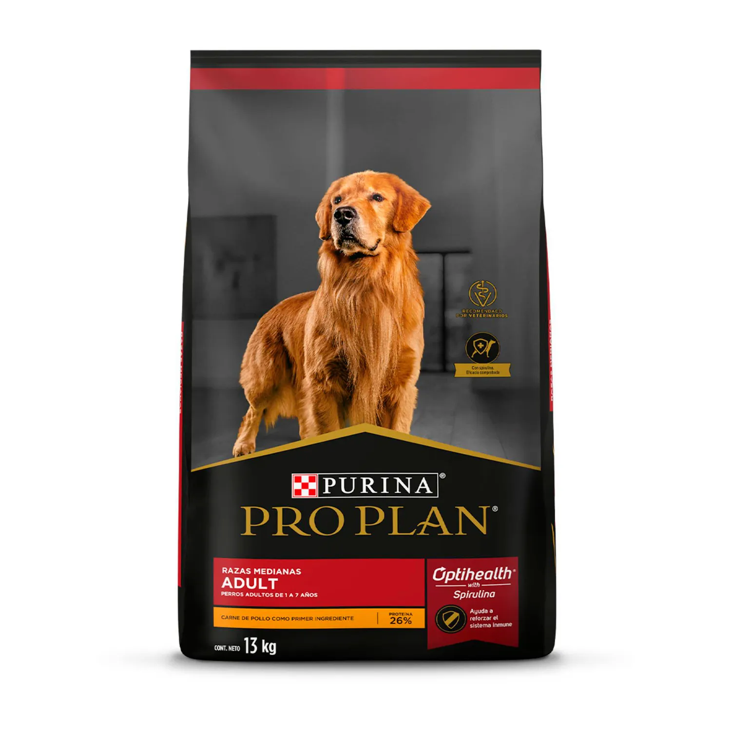 Comida Seca Para Perro Adulto Pro Plan Raza Mediana Sabor A Pollo 13kg