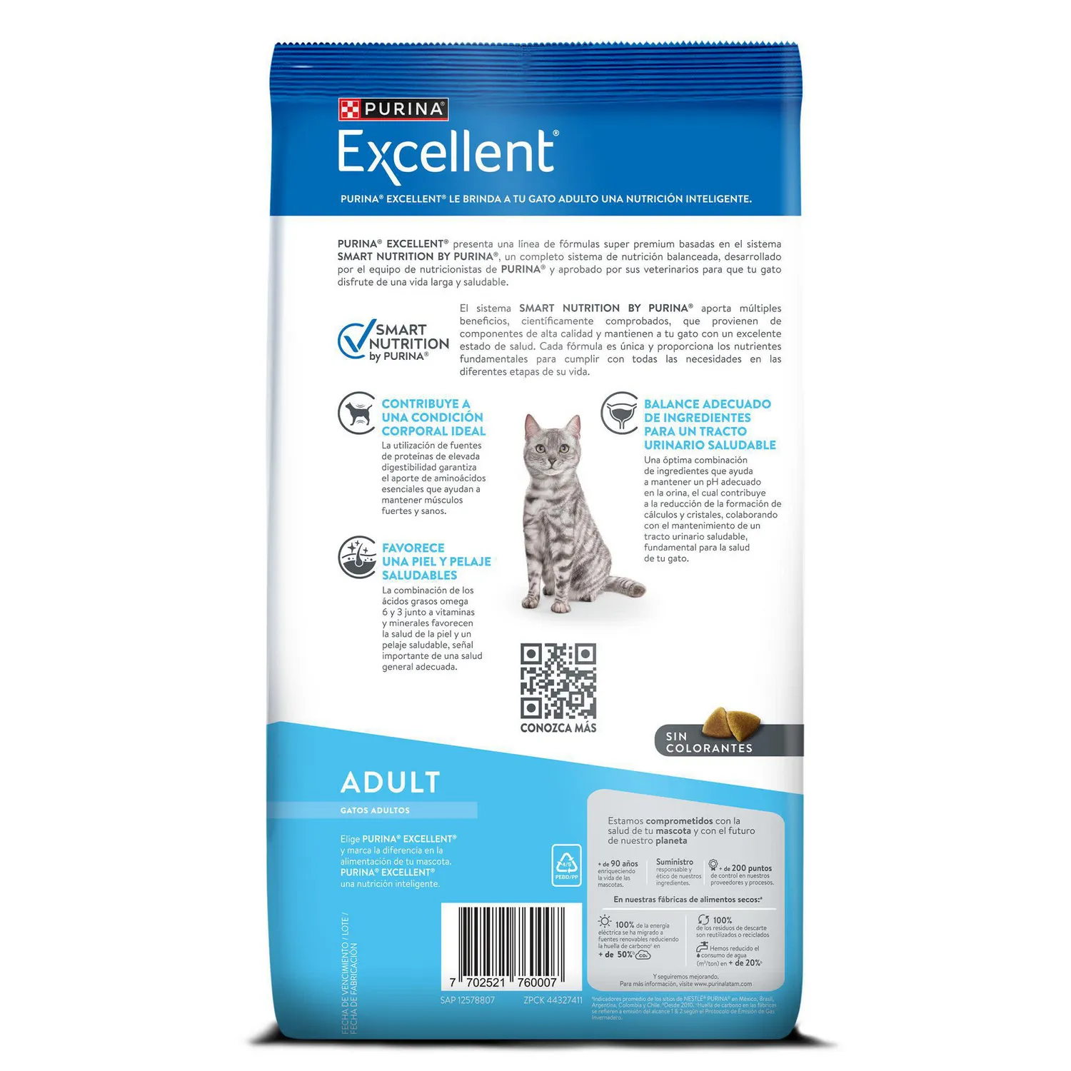 Comida Seca Para Gato Adulto Excellent Sabor A Pollo 1kg