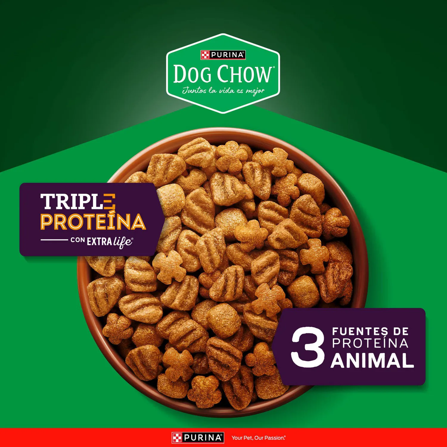 Comida Seca Para Perro Dog Chow Triple Proteina 2kg 3