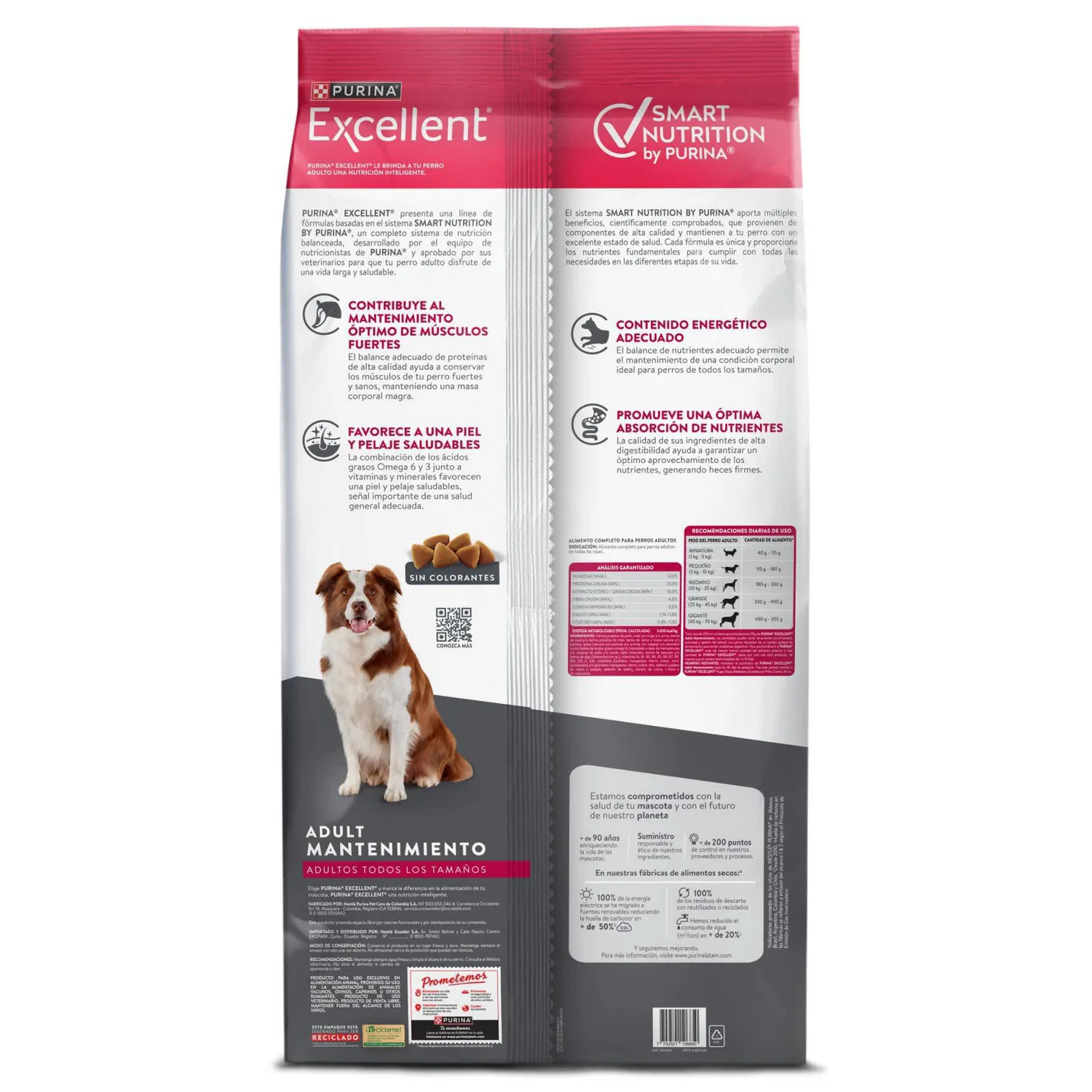 Comida Seca Para Perro Adulto Excellent Mantenimiento Sabor A Pollo/Carne 22.7kg