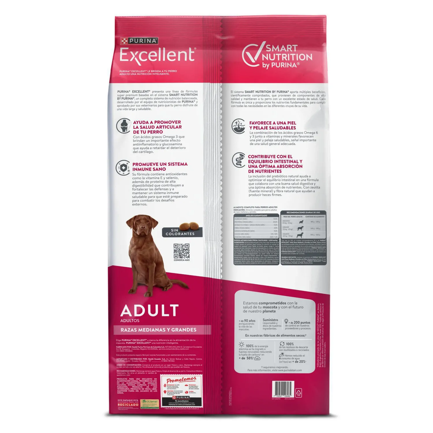 Comida Seca Para Perro Adulto Excellent Raza Mediana Sabor A Pollo/Carne 17kg