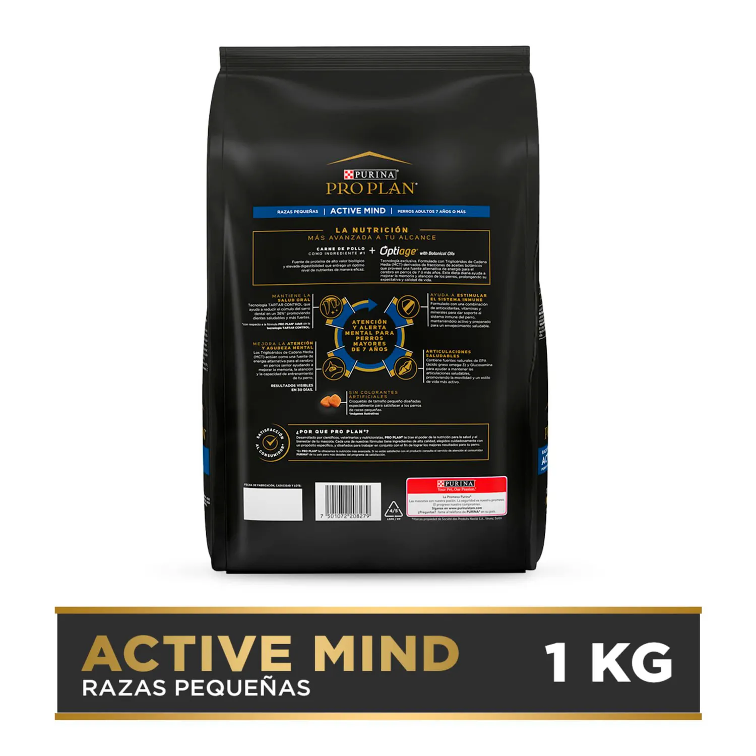 Comida Seca Para Perro Adulto +7 Años Pro Plan Raza Pequeña Sabor A Pollo 1kg