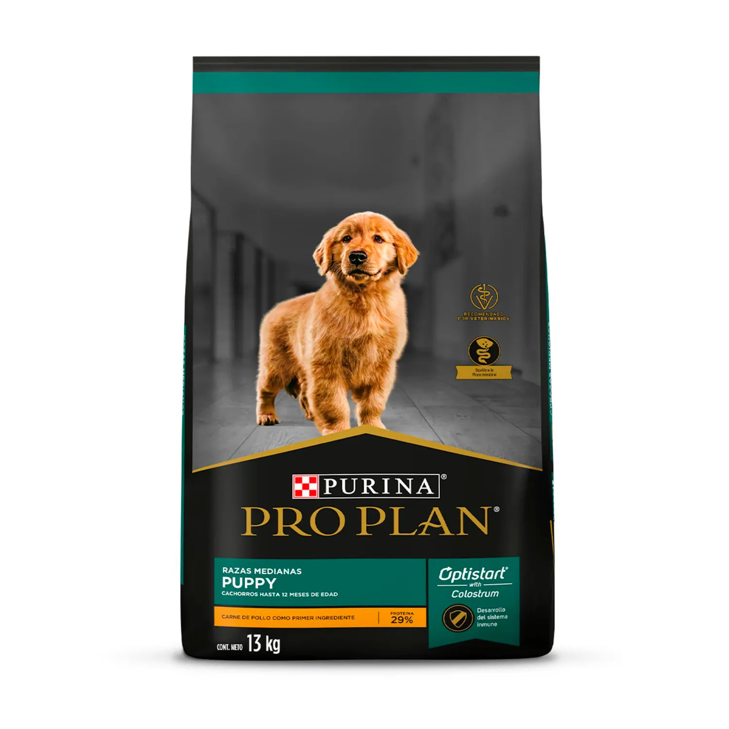 Comida Seca Para Perro Cachorro Pro Plan Raza Mediana Sabor A Pollo 13kg
