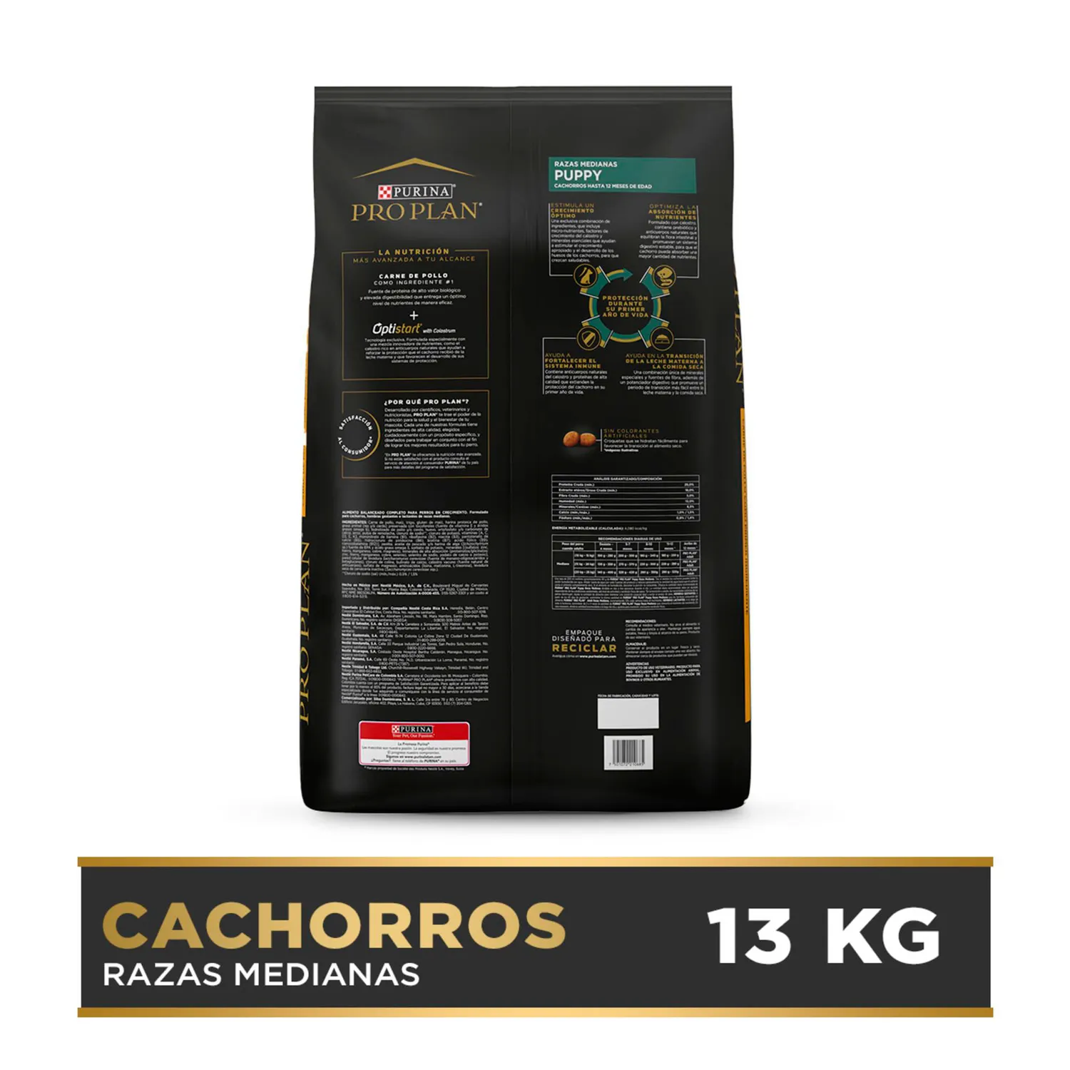 Comida Seca Para Perro Cachorro Pro Plan Raza Mediana Sabor A Pollo 13kg