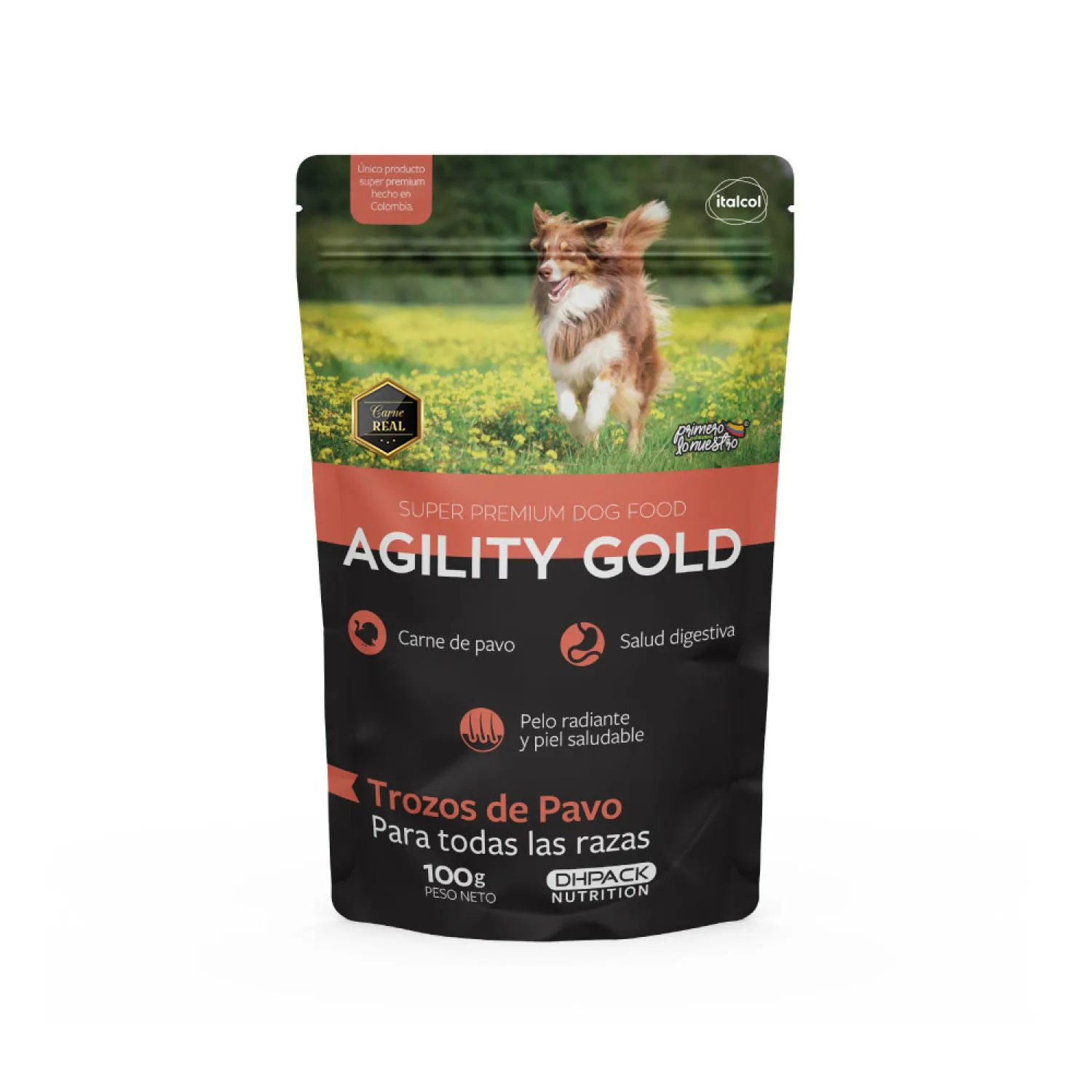 Comida Húmeda para Perro Agility Gold Trozos de Pavo 12x100gr