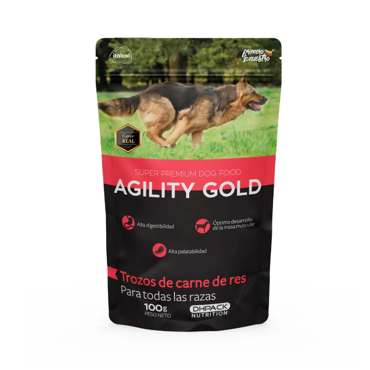 Comida Húmeda para Perro Agility Gold Trozos de Carne de Res 12x100gr