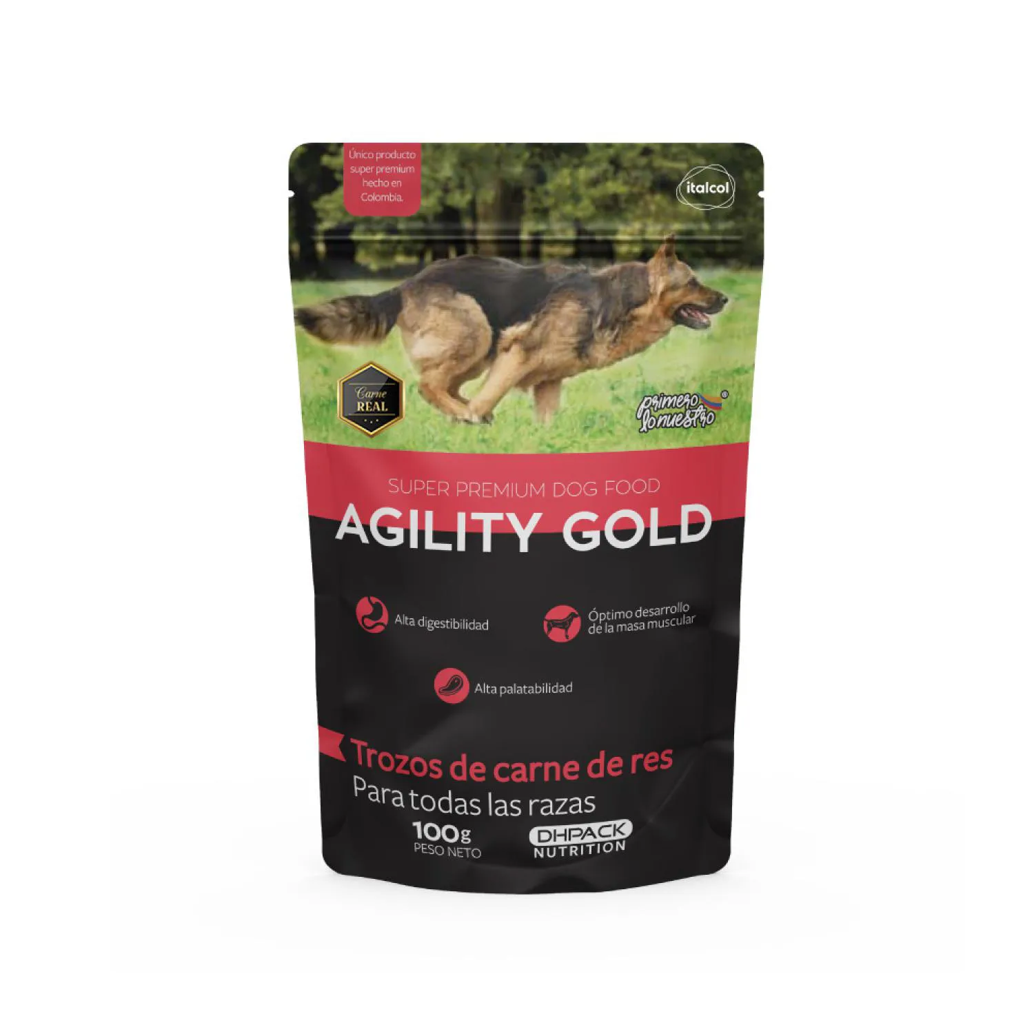Comida Húmeda para Perro Agility Gold Trozos de Carne de Res 12x100gr