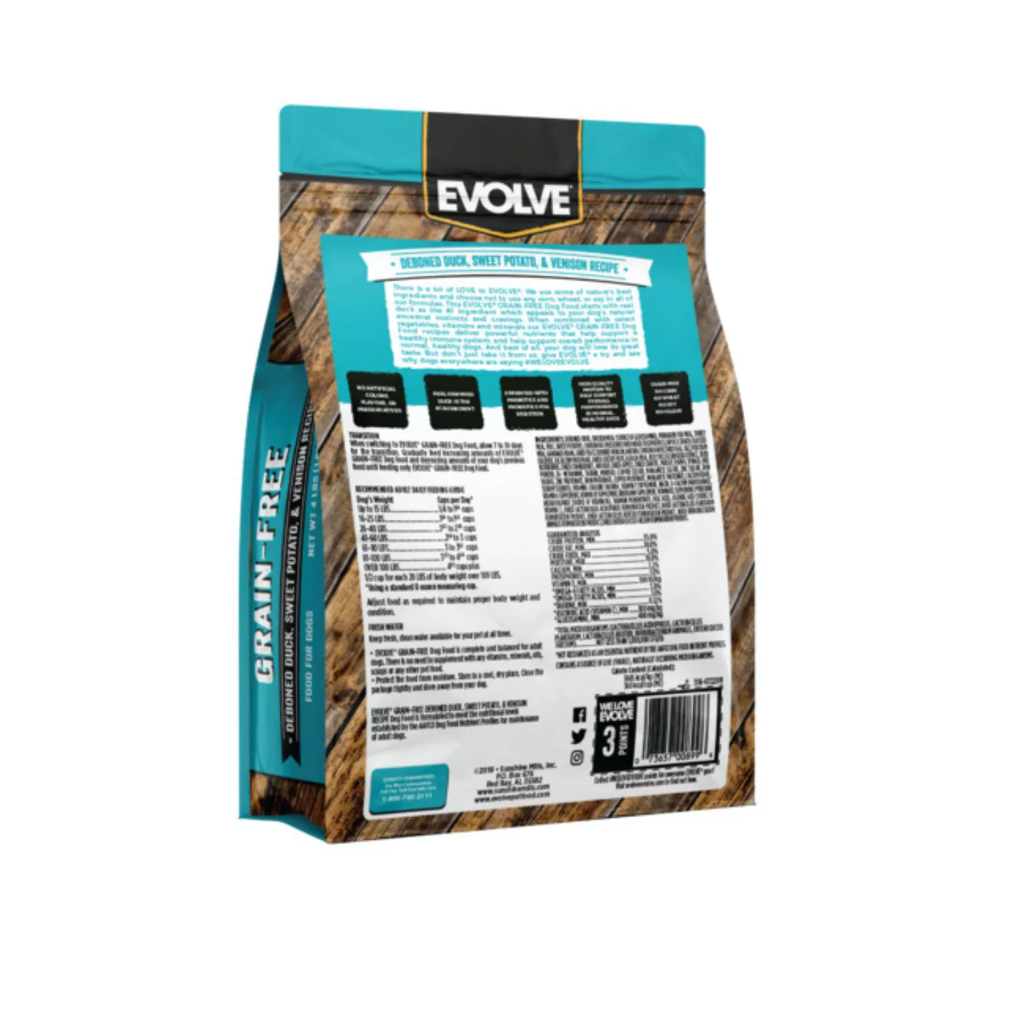 Evolve Dog Grain Free Duck - Pato 4.98 Kg