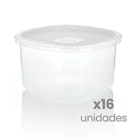 Set X16 Recipientes Plus Cuadrado 2.5l Blanco