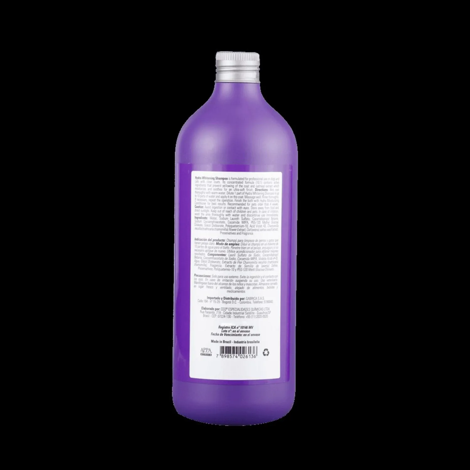 Shampoo para Mascotas De Pelo Blanco Hydra 1000ml