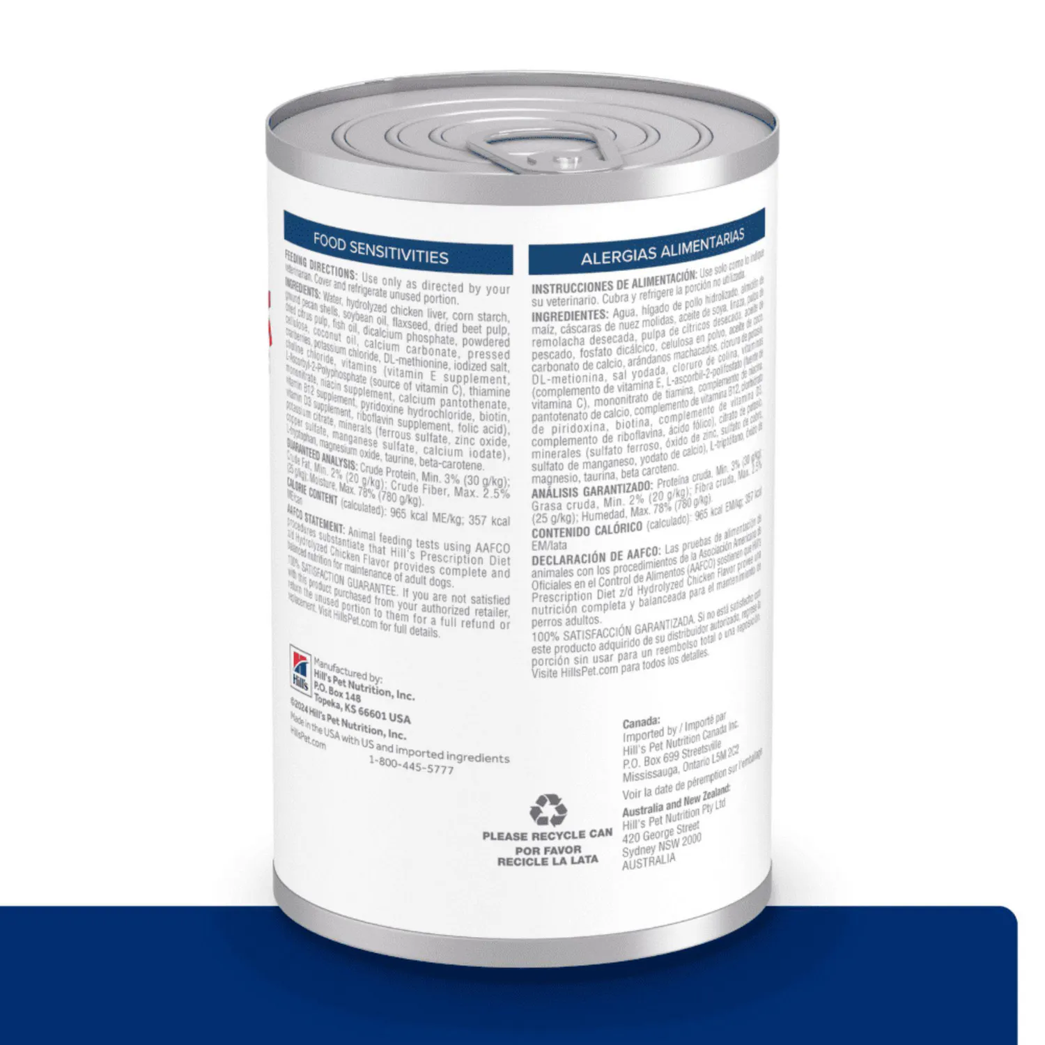 Comida Húmeda Para Perro Prescription Diet Food Sensitivies 13oz