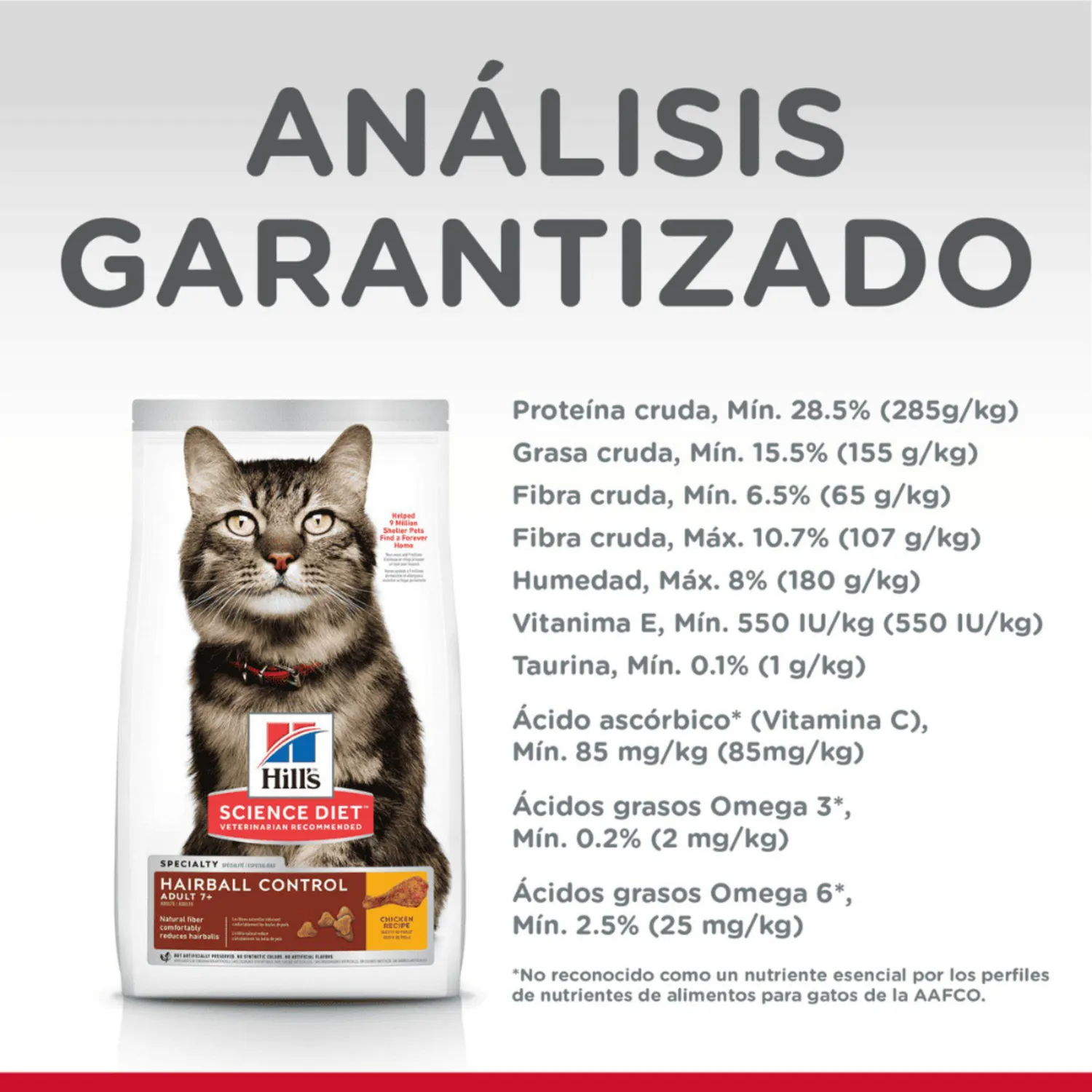 Comida Seca Para Gato Adulto +7 Hills Hairball Control 3.5 Libras 3