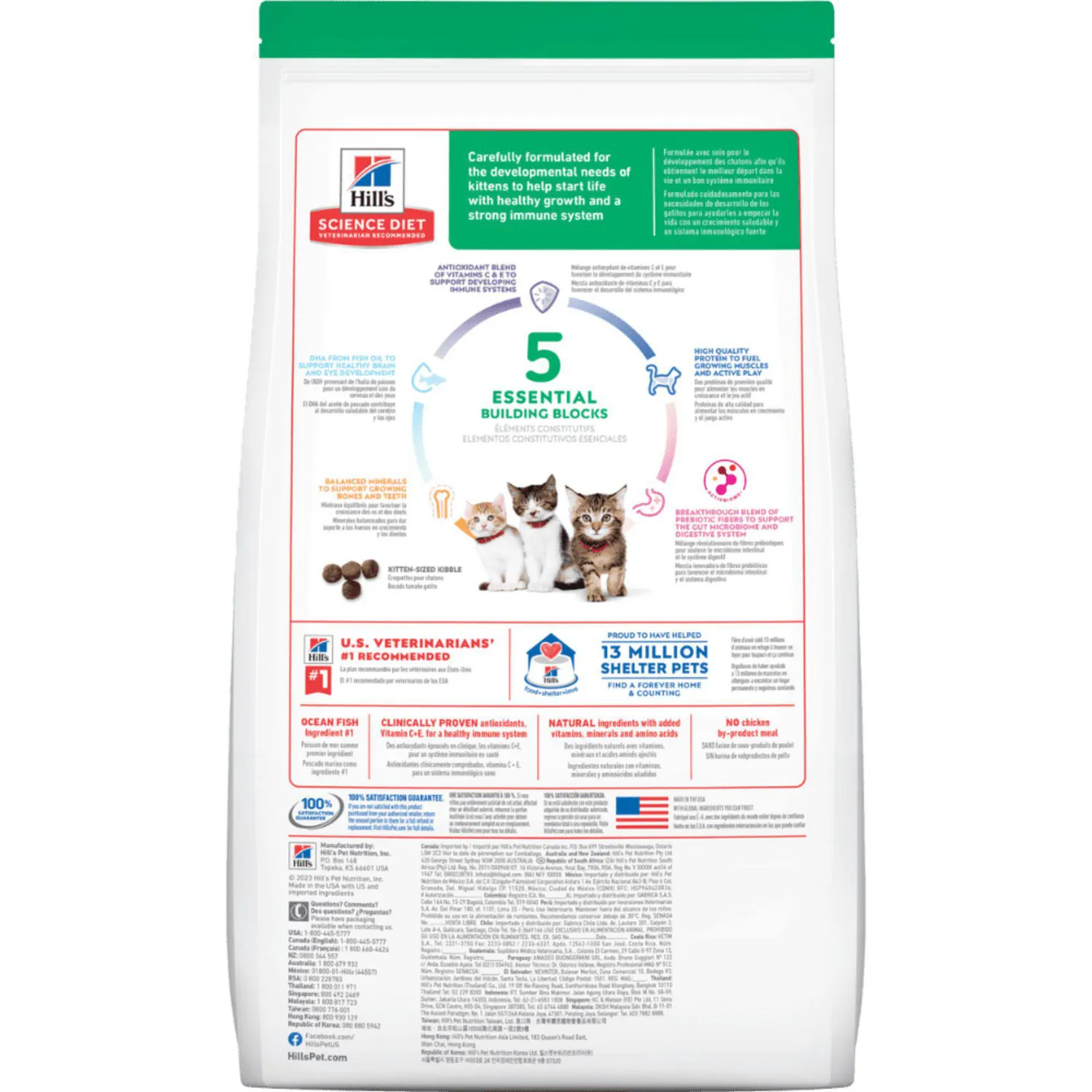 Comida Seca Para Gato Hills Kitten Ocean Fish 3.5 Libras