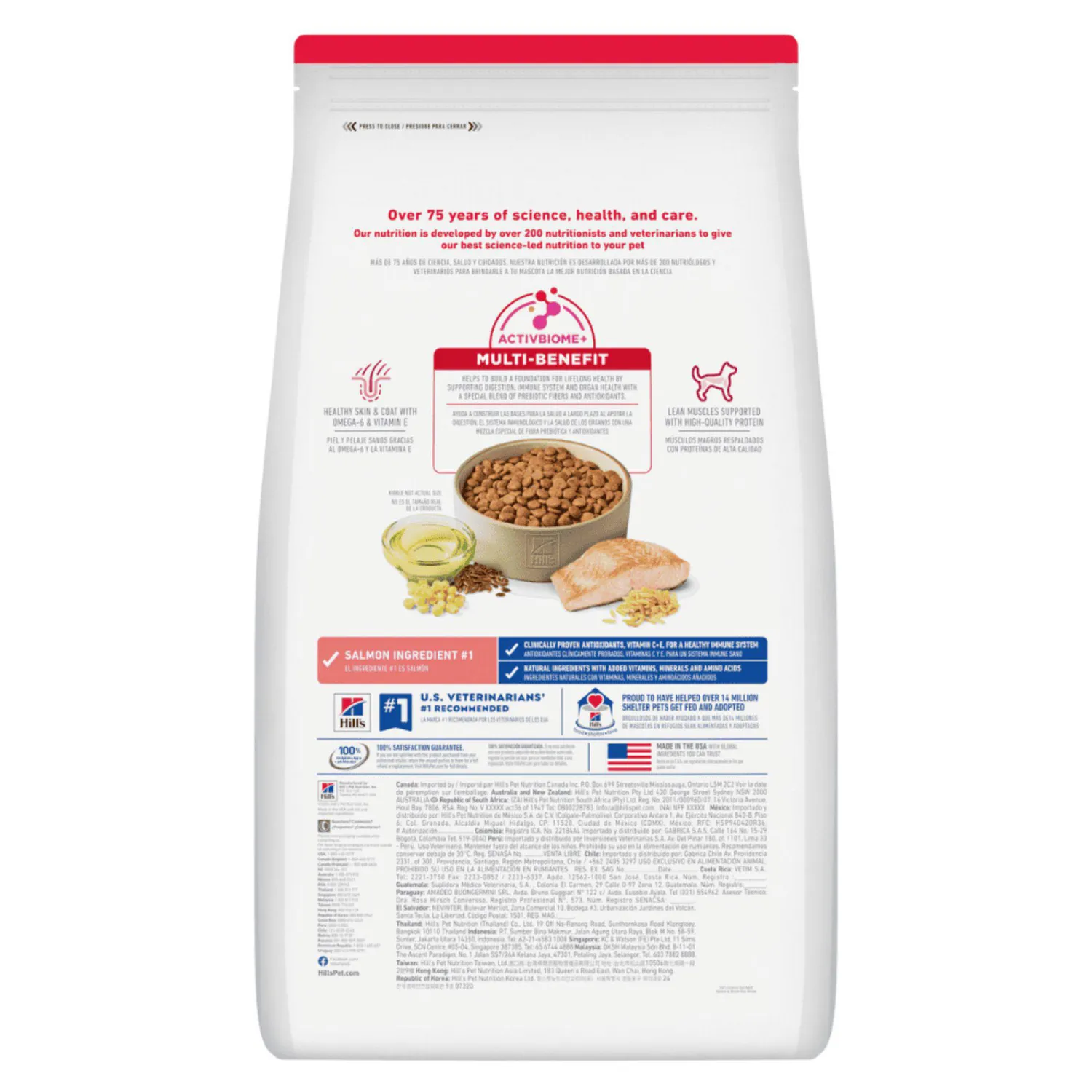 Comida Seca Para Perro Adulto Hills Salmón & Rice Ob 2.04kg