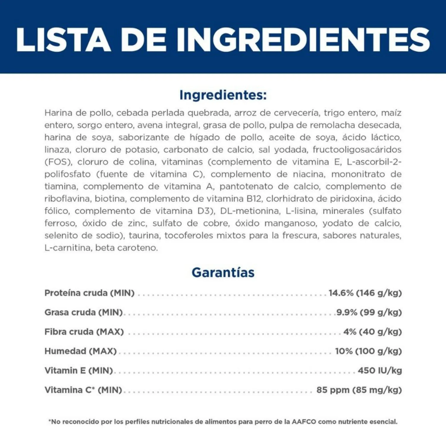 Comida Seca Para Perro Adulto Hills Ob Raza Mediana 6.6 Libras 6