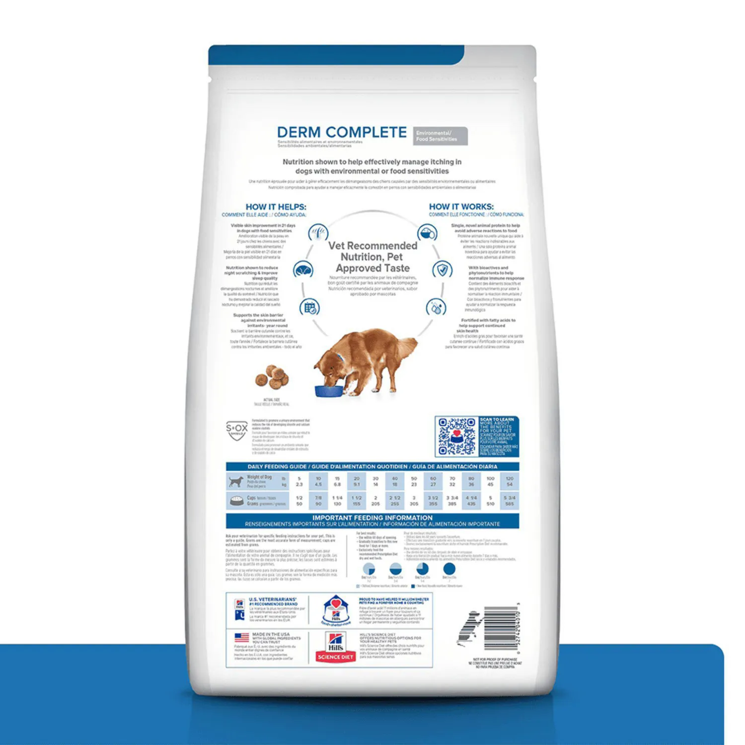 Comida Seca Para Perro Adulto Hills Derm Complete 2.9kg