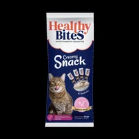 Snack Cremoso Para Gato Healthy Bite Sabor A Pavo Y Arándanos X 4 Unidades