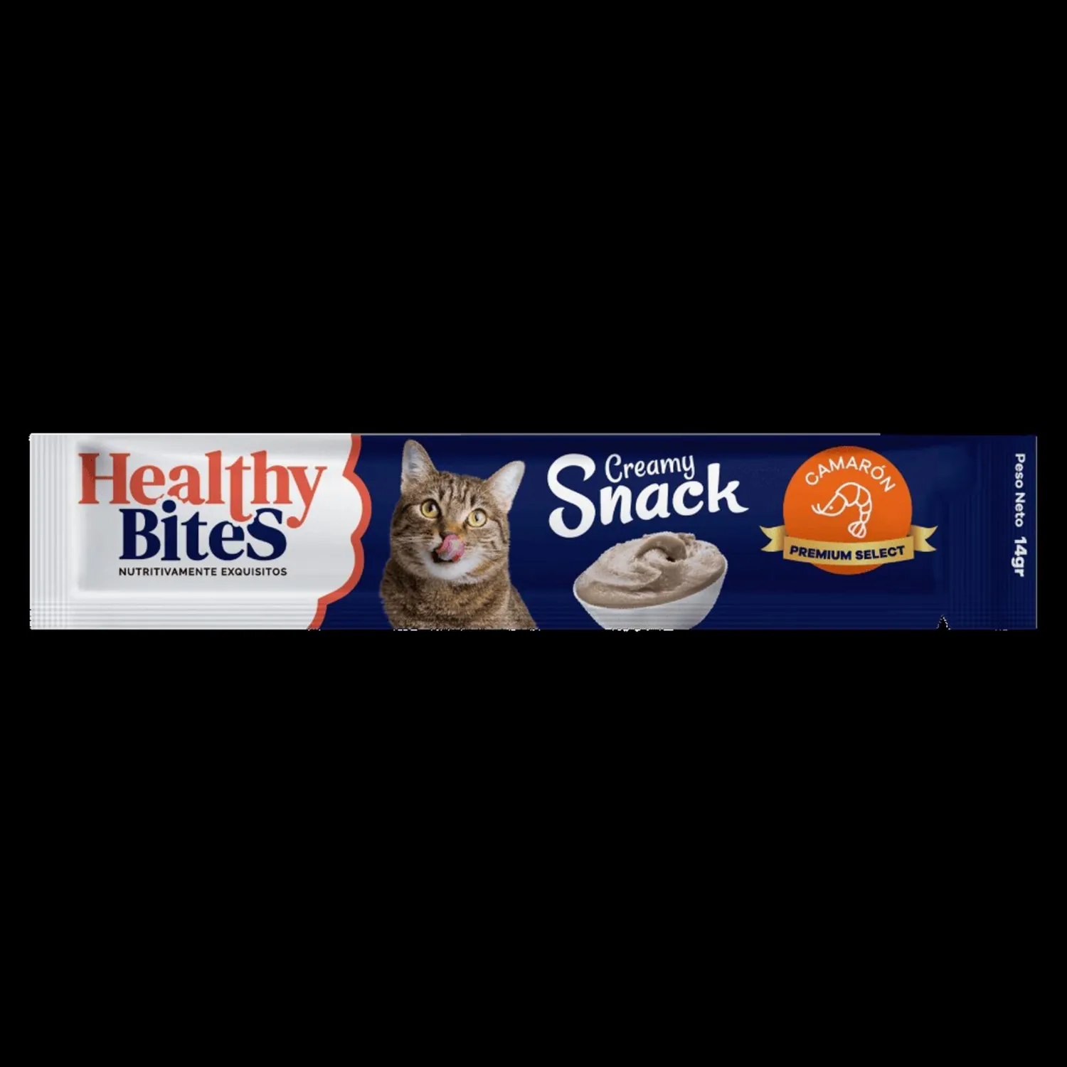 Snack Cremoso Para Gato Healthy Bite Sabor A Camarón X 4 Unidades
