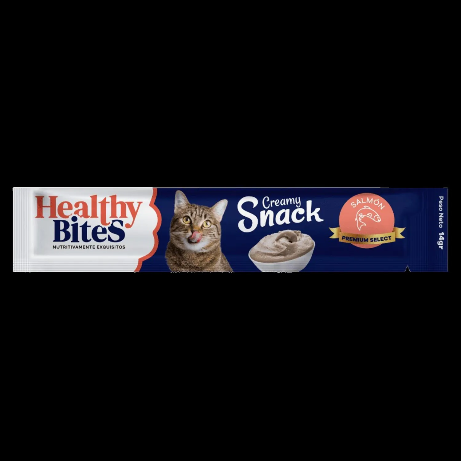 Snack Cremoso Para Gato Healthy Bite Sabor A Salmón X 4 Unidades