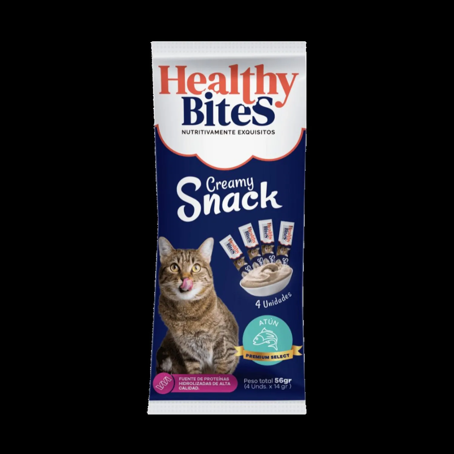 Snack Cremoso Para Gato Healthy Bite Sabor Atún X 4 Unidades