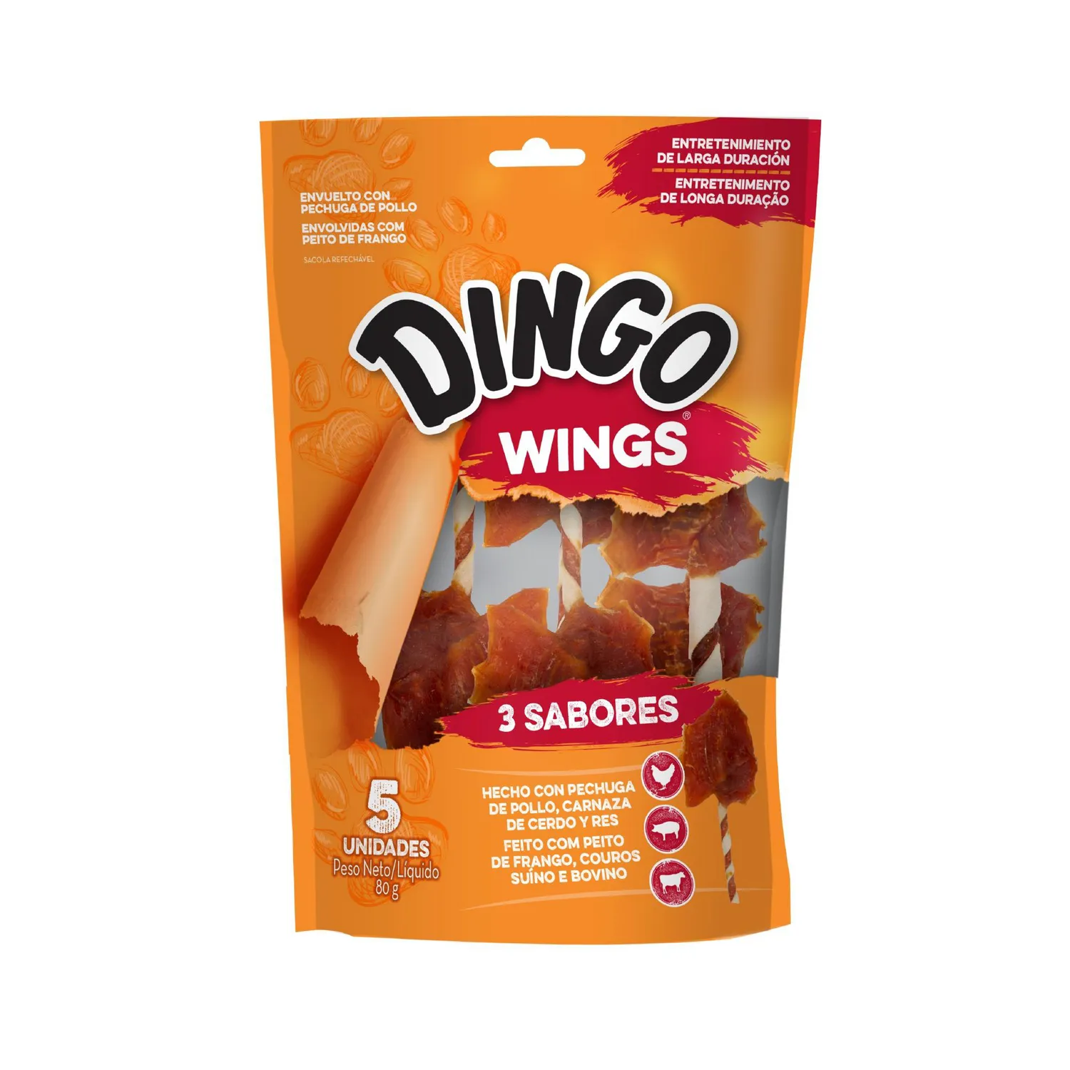 Snack Dingo 3 Sabores Wings 5unds