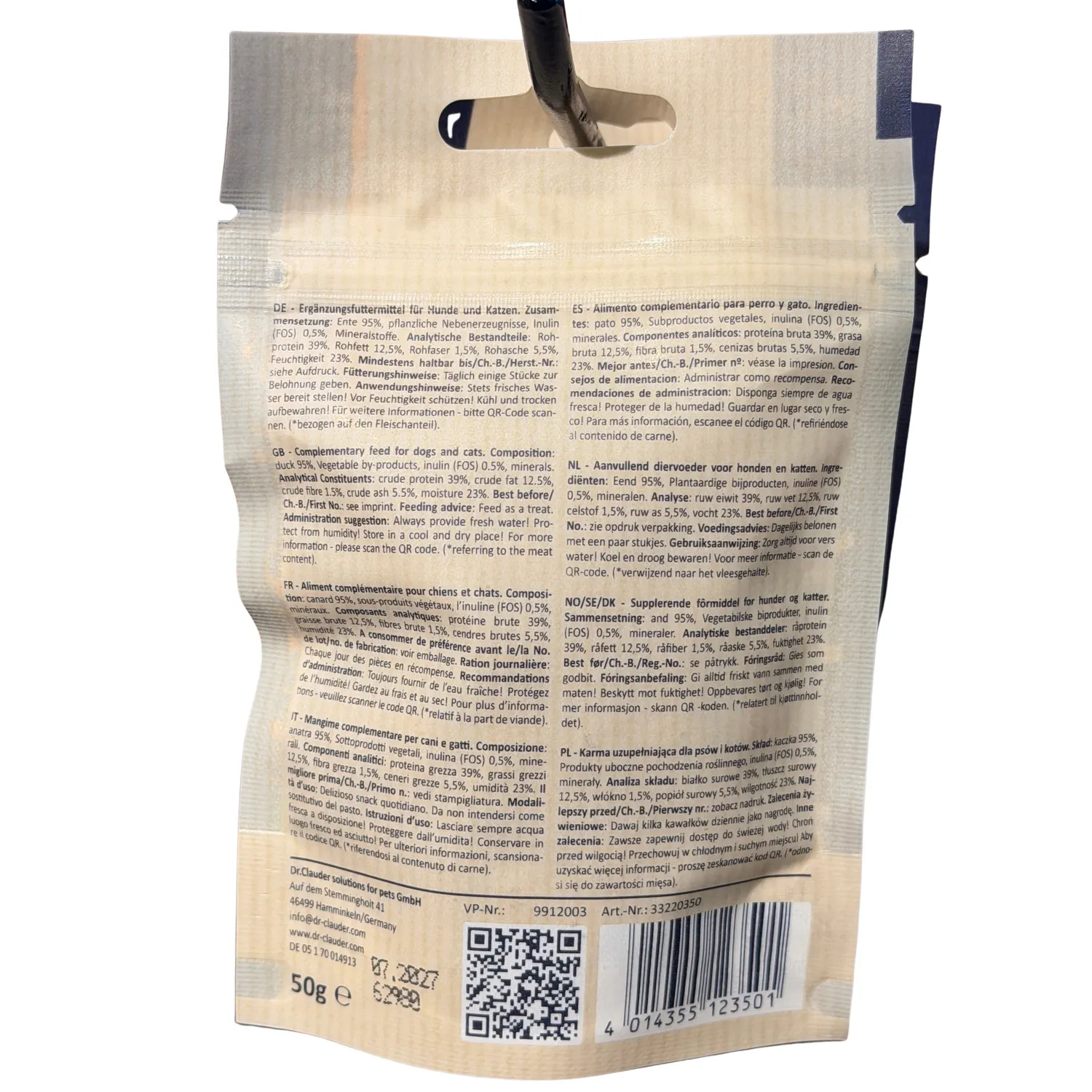 Snack Para Perro Dr Clauder´S Entrenamiento Sabor A Pato Caja X10und