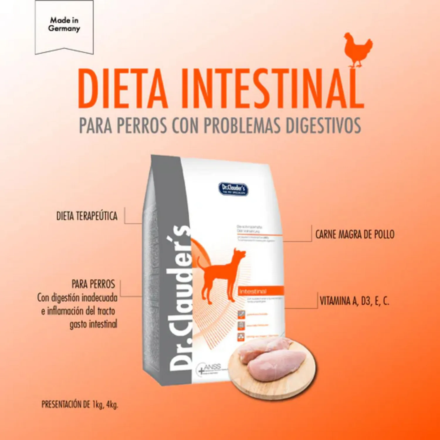 Comida Seca Para Perro Adulto Dr Clauder´S Dieta Problemas Intestinales