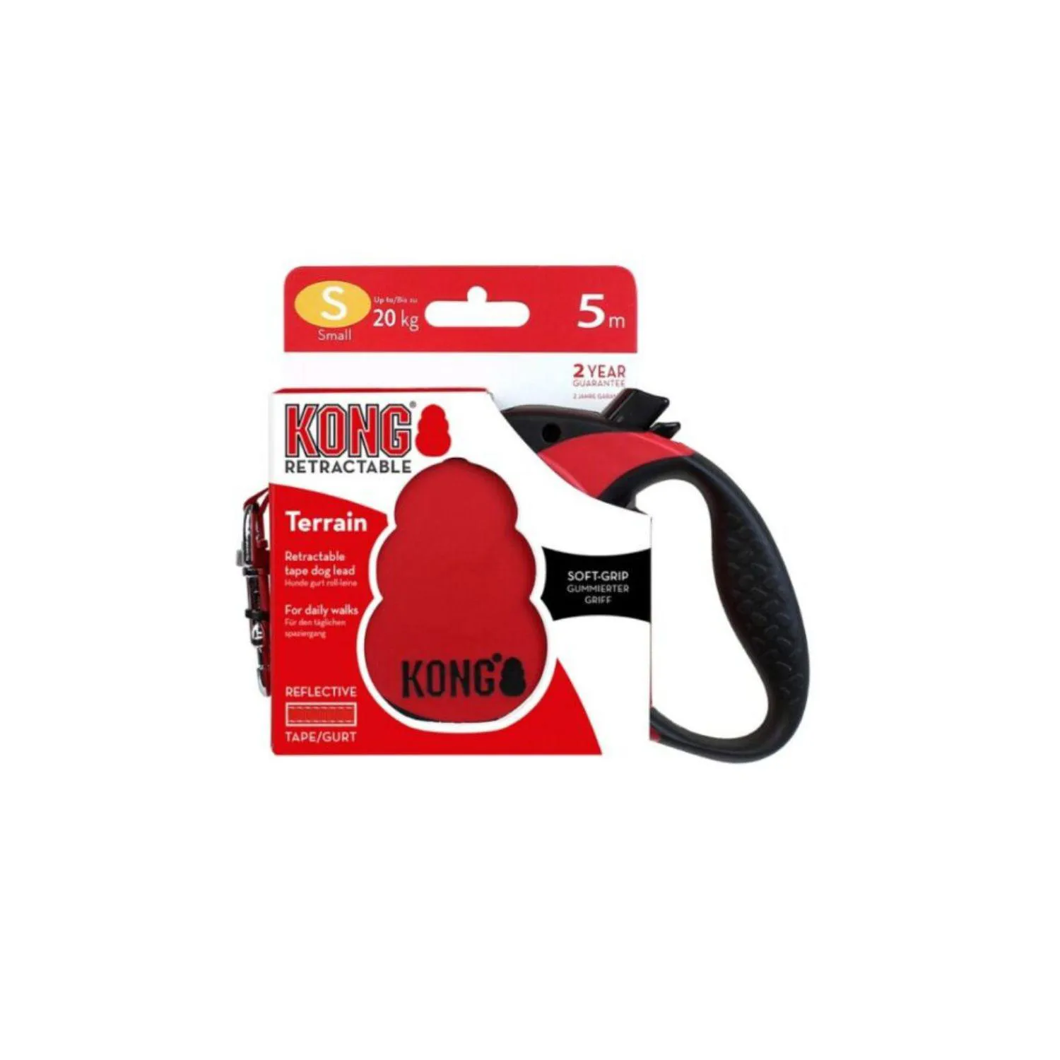 Kong Correa Retractil Terrain Small Roja 20 Kg