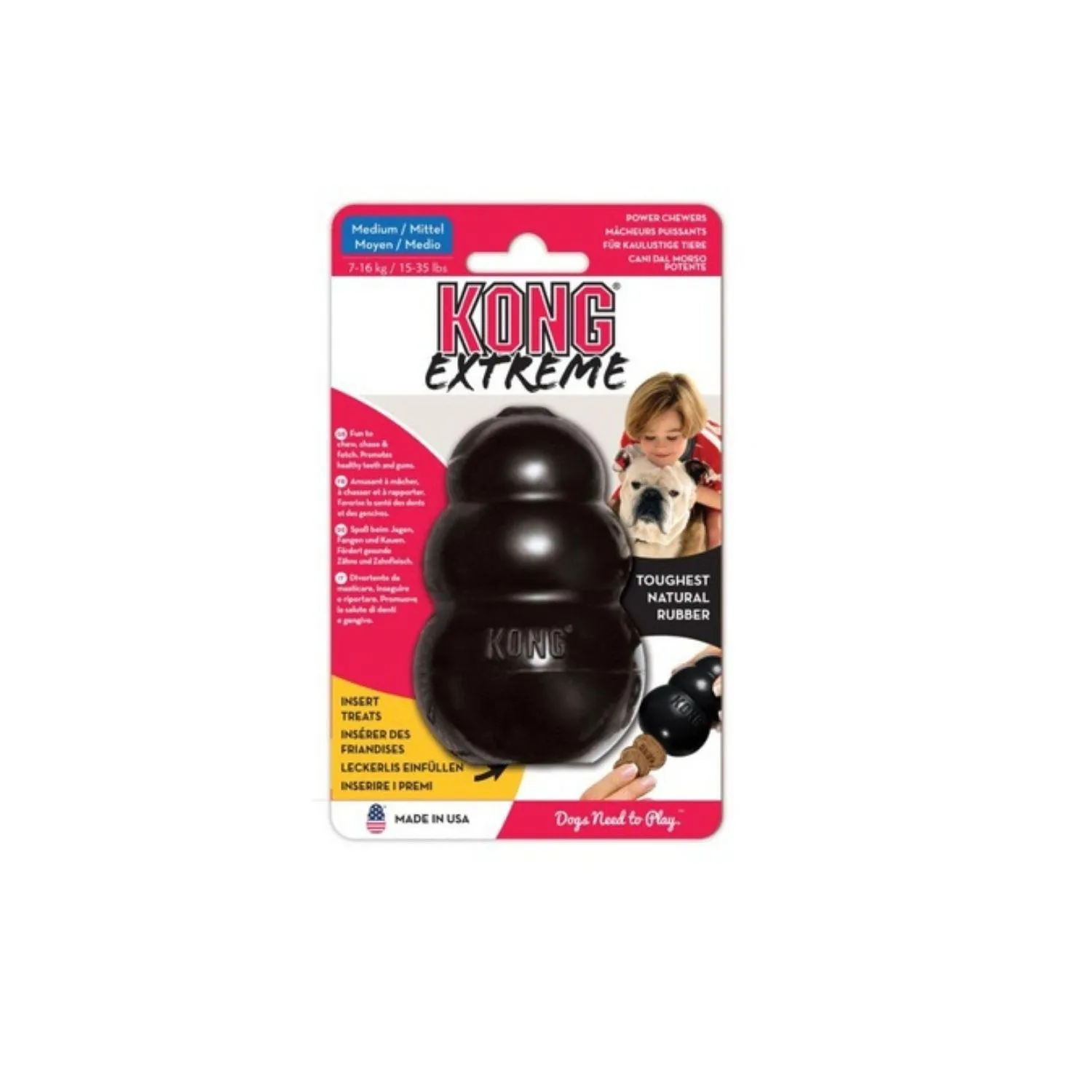 Kong Perro Caucho Extreme Portapasabocas Medium
